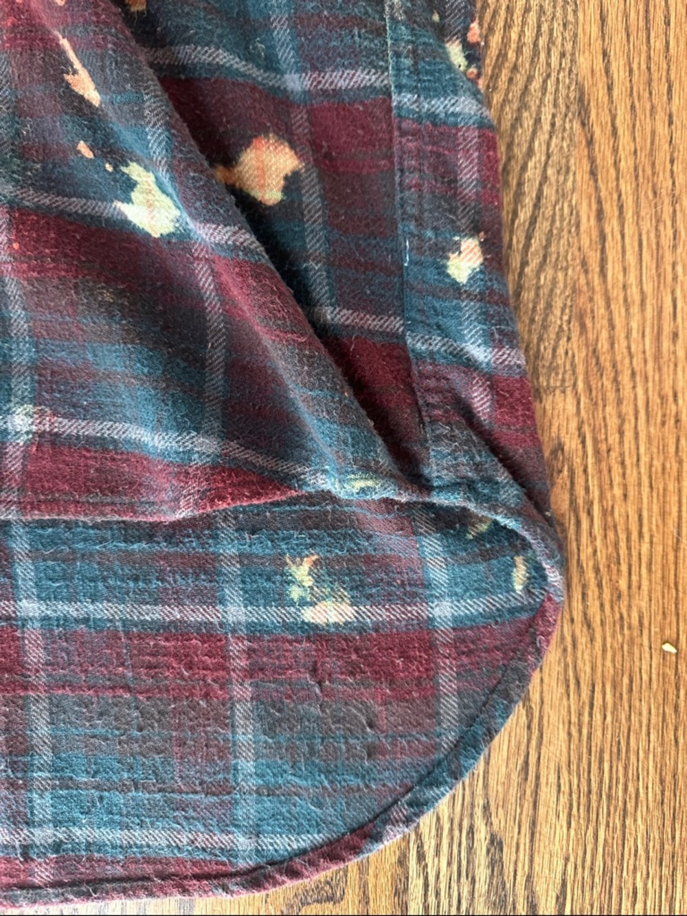 R13 Burgundy and Teal Plaid Short-Sleeve Button-Down Shirt - Picture 5 of 9